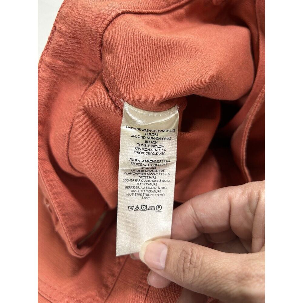 Pilcro Painted Puddle Flare Cargo Pants Womens Size 28 Burnt Orange Boho - Picture 9 of 14